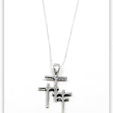 Trio Cross Pendant Necklace