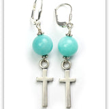 East West Amazonite Earrings