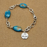 Be Strong & Courageous Kingman Turquoise Bracelet