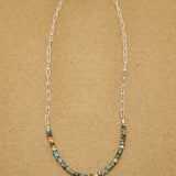 So Loved Turquoise and Coral Heshe Bead Choker