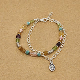Kindness Amber Peridot Garnet Double Strand Bracelet