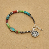 Crucified Navajo Pearl Turquoise Coral Rudy Bracelet