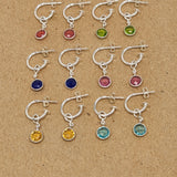 Crystal Sterling Silver Hoop Earring