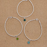 Crystal Sterling Silver Ball Stack Bracelet