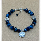 Be Courageous Blue Tiger Eyes Bracelet