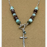Daily Cross Chocolate Mint Paperclip Chain Necklace