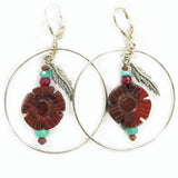 Fly Jasper Oval Earrings