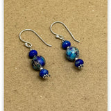 Imperial Sea Blue Jasper Lapis Earrings