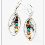 Fly Precious Stone Oval Earrings