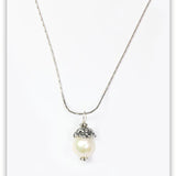Fleur-de-lis Pearl Drop Necklace