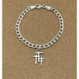 Trio Cross Traditional Charm Bracelet