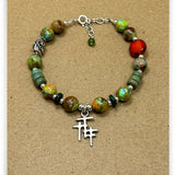 Trio Cross Carnelian Imperial Jasper Bracelet