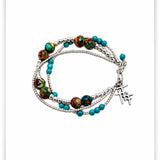 Trio Cross Imperial Jasper & Turquoise Triple Strand Bracelet