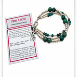 Trio Cross Ocean Jasper Triple Strand  Bracelet