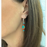 Turquoise Brass Drop Earrings