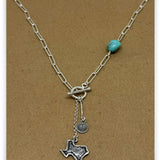 Texas-"Sleeping Beauty Turquoise" Paperclip Chain Necklace