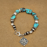 Mary Magdelene Sleeping Beauty Turquoise Pearl Bracelet