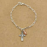Cross of Hope Paperclip Chain Bracelet