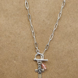 Cross of Hope Paperclip Toggle Chain Necklace